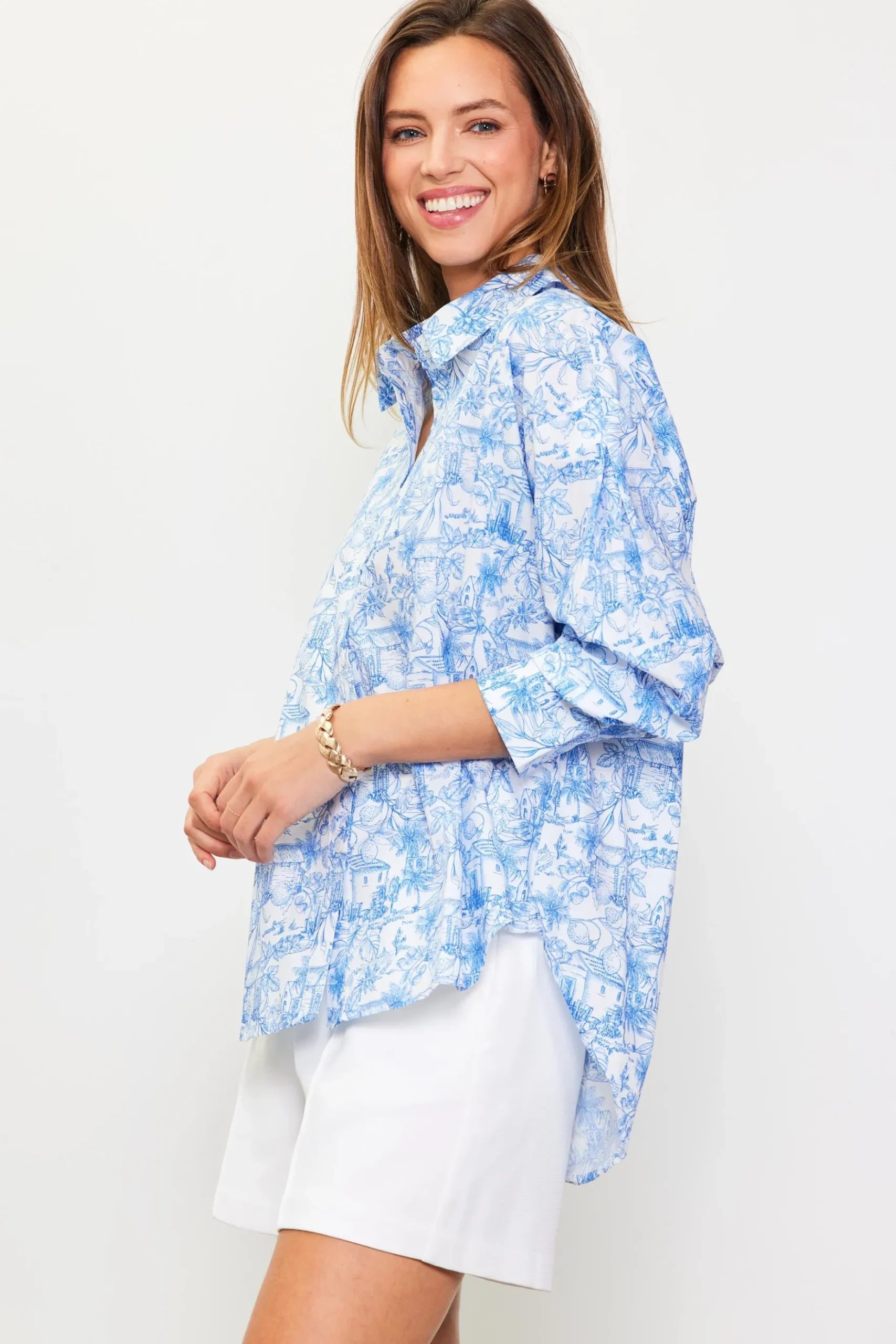 Daphne Floral Print Button Down Blouse*SKIES ARE BLUE New