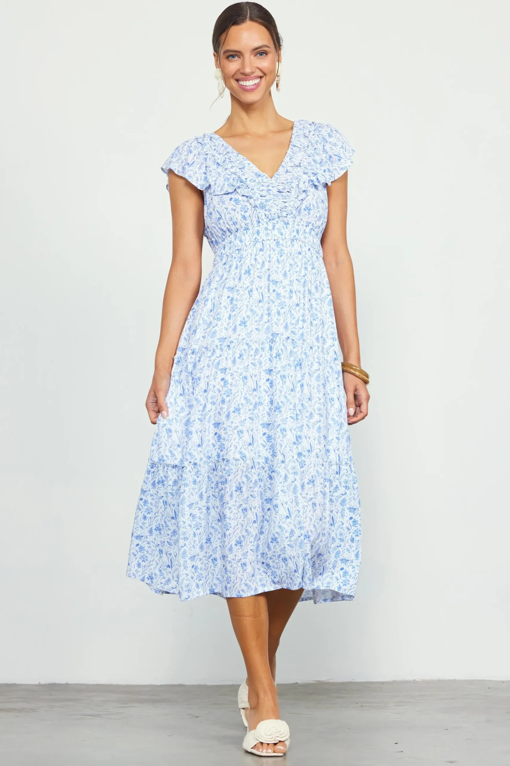 Darcy Floral Print Midi Dress*SKIES ARE BLUE Sale