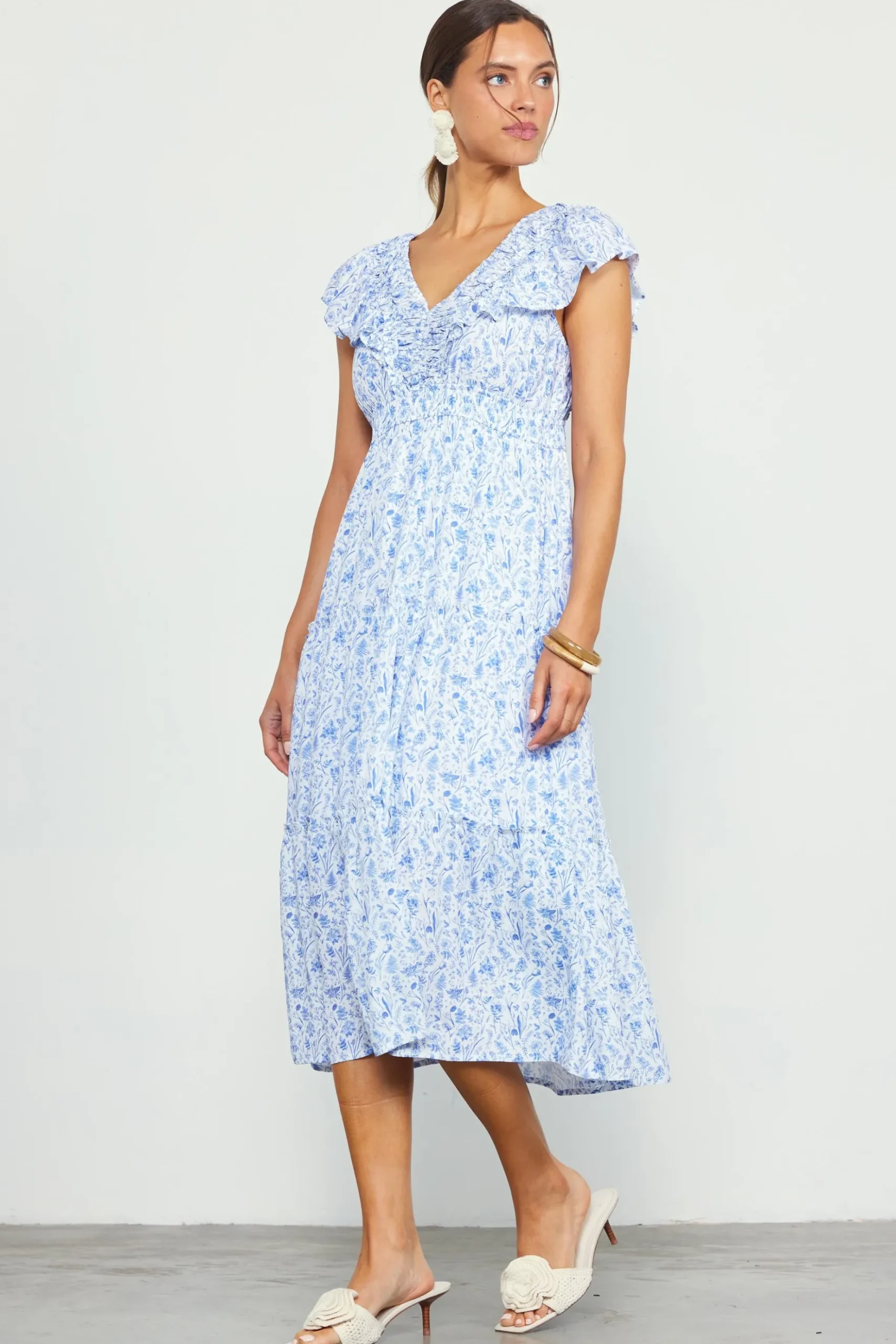 Darcy Floral Print Midi Dress*SKIES ARE BLUE Sale