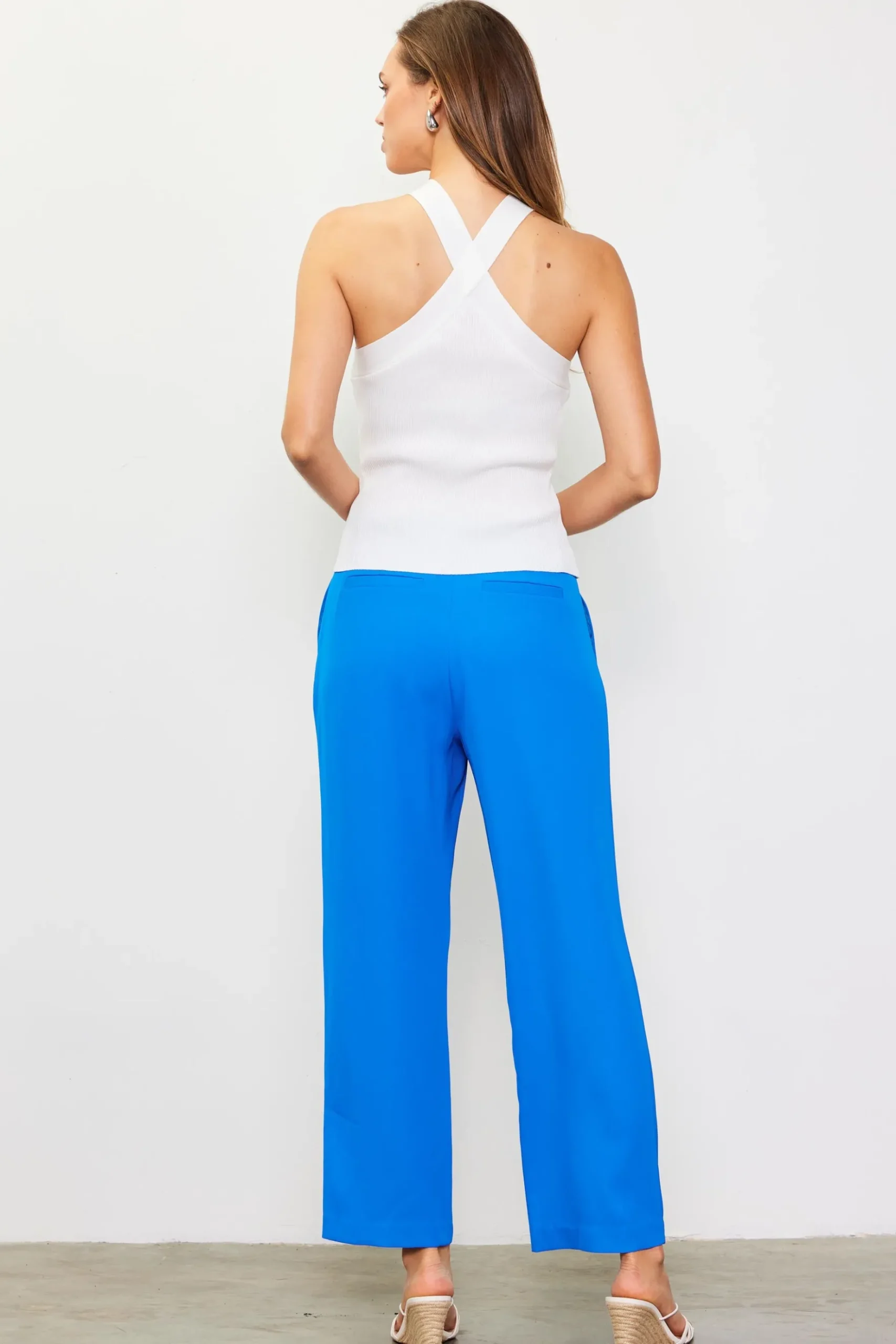 Detachable Rosette Knit Halter Top*SKIES ARE BLUE Outlet