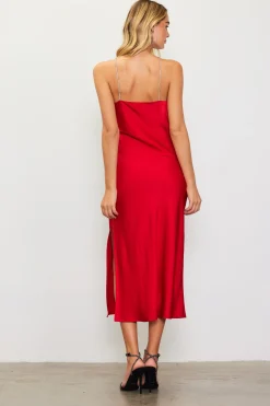 Detachable Rosette Metallic Strap Midi Dress*SKIES ARE BLUE Discount