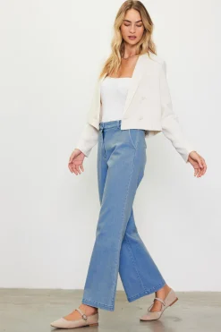 Double Breasted Crop Blazer*SKIES ARE BLUE Discount