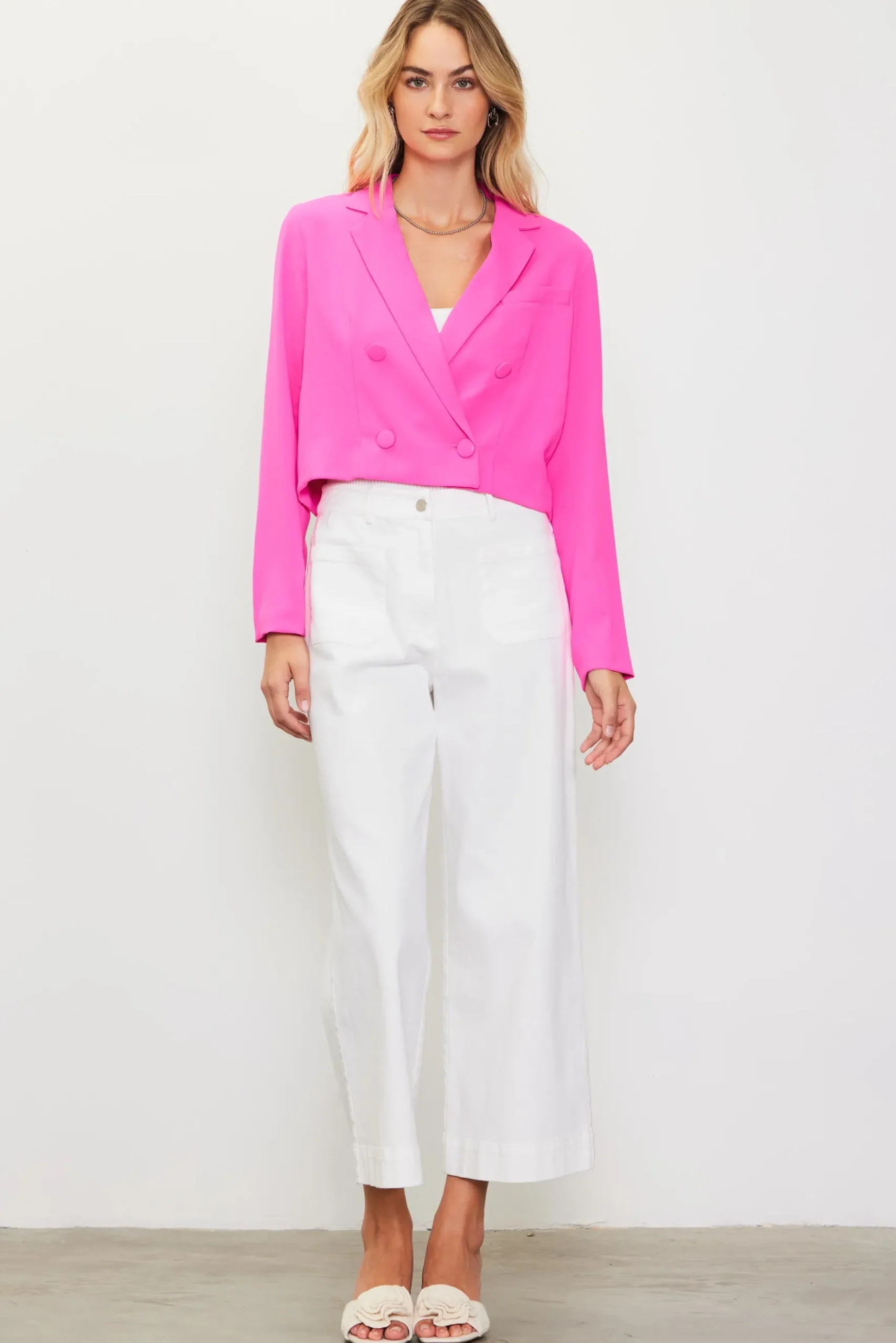 Double Breasted Crop Blazer*SKIES ARE BLUE Online