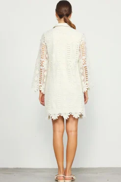 Embroidered Eyelet Lace Mini Dress*SKIES ARE BLUE Clearance