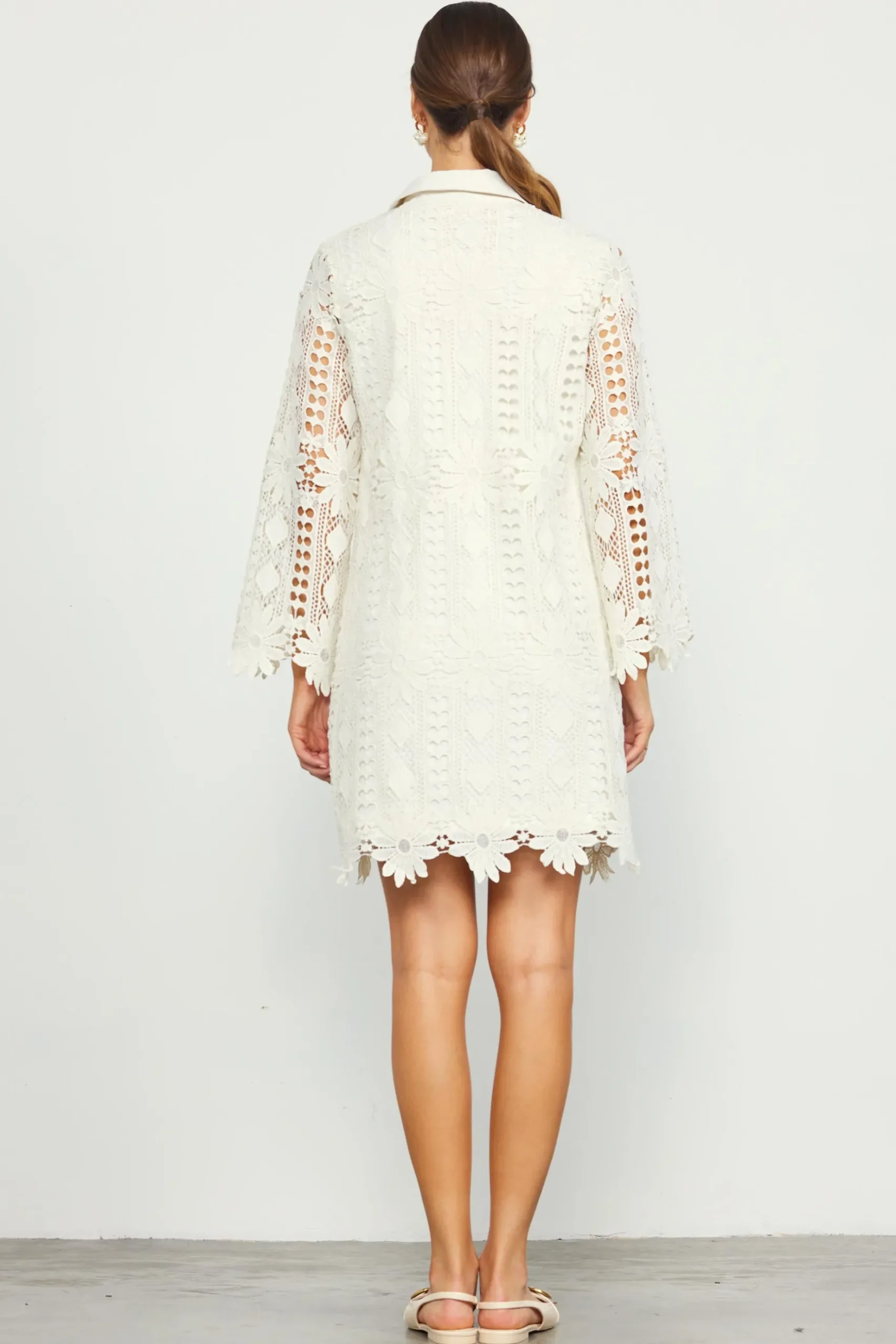 Embroidered Eyelet Lace Mini Dress*SKIES ARE BLUE Clearance