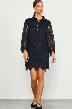 Embroidered Eyelet Lace Mini Dress*SKIES ARE BLUE Best