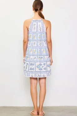 Eyelet Embroidered Print Mini Dress*SKIES ARE BLUE