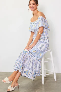 Eyelet Embroidered Print Maxi Dress*SKIES ARE BLUE Discount