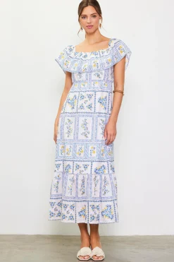 Eyelet Embroidered Print Maxi Dress*SKIES ARE BLUE Discount