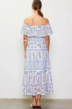 Eyelet Embroidered Print Maxi Dress*SKIES ARE BLUE Discount