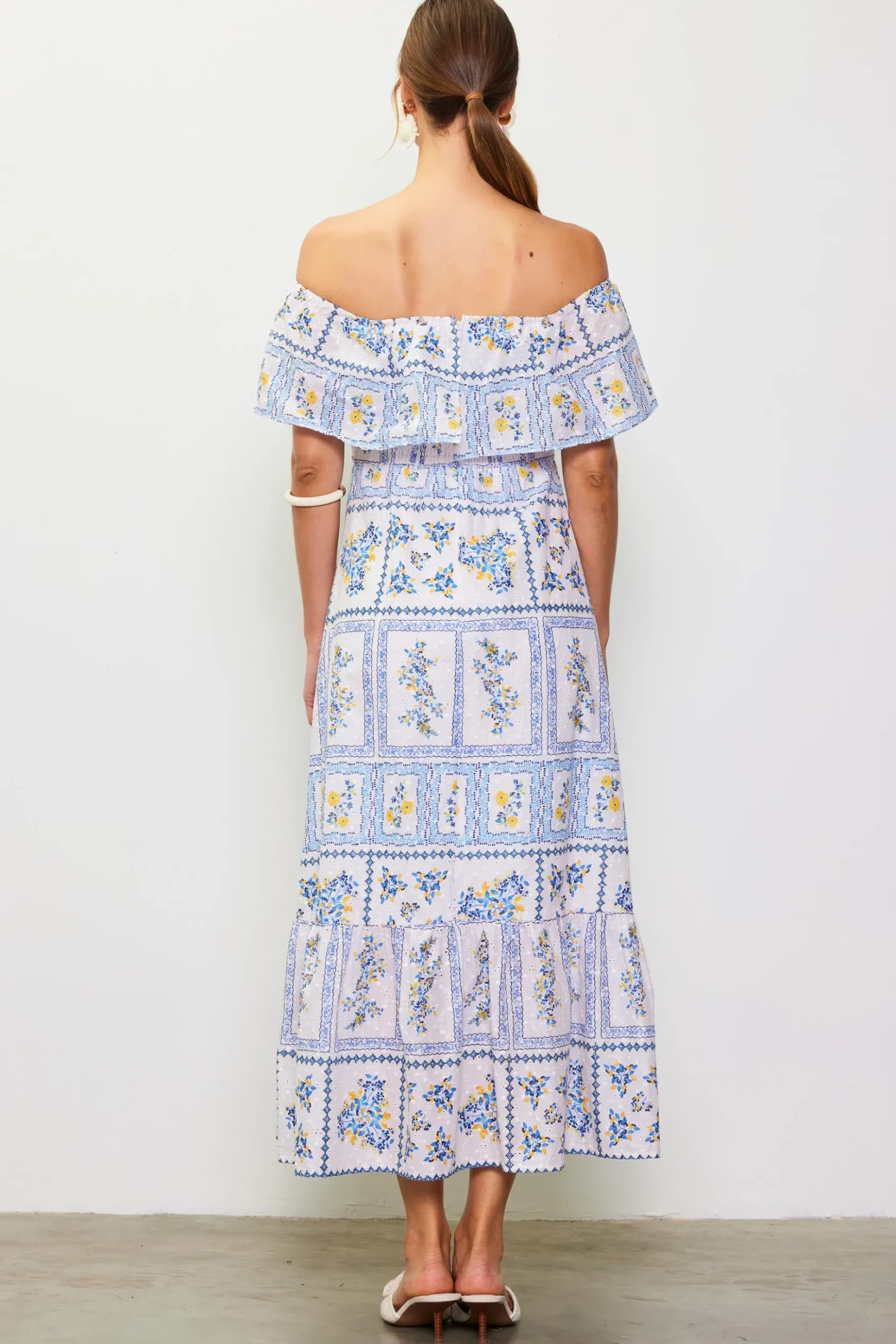 Eyelet Embroidered Print Maxi Dress*SKIES ARE BLUE Discount