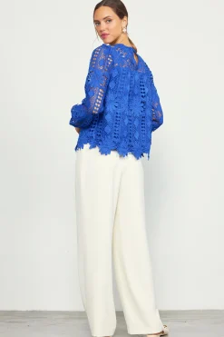 Eyelet Lace Longsleeve Blouse*SKIES ARE BLUE Hot