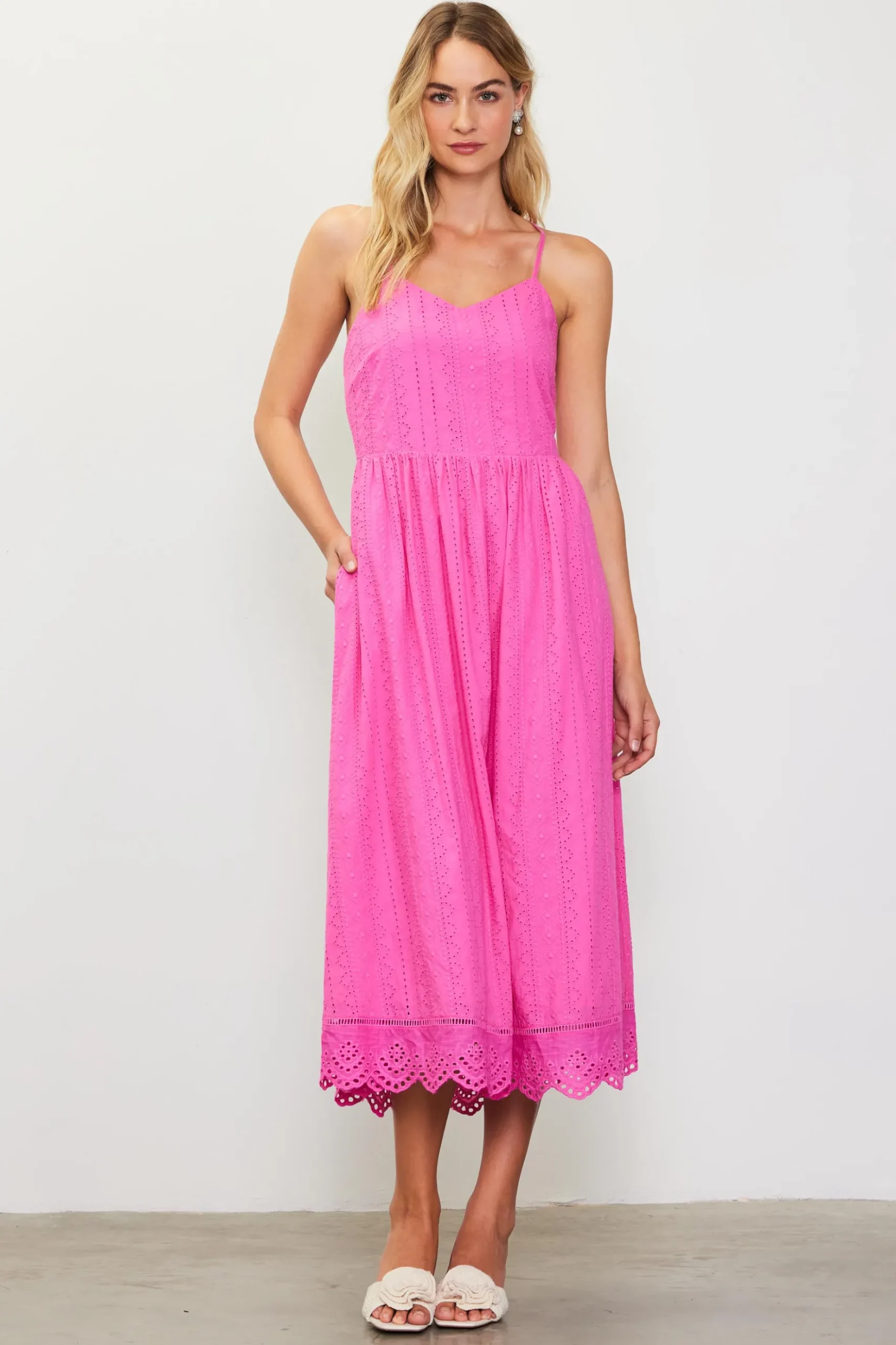 Eyelet Lace Midi Dress*SKIES ARE BLUE Hot