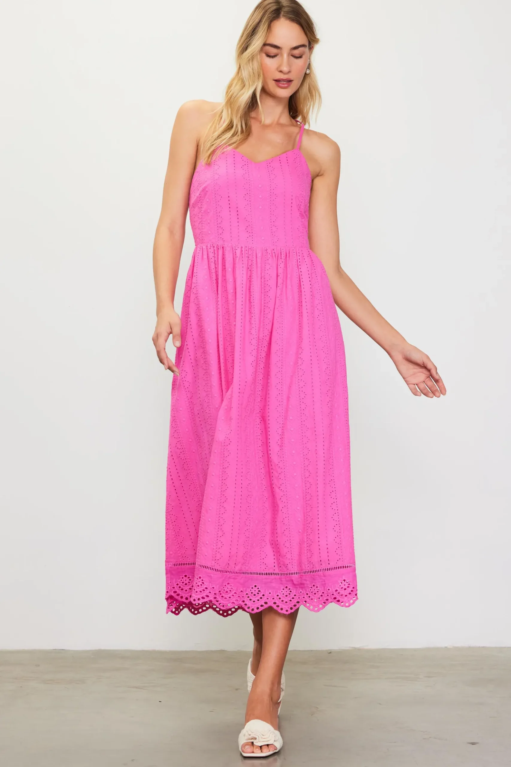 Eyelet Lace Midi Dress*SKIES ARE BLUE Hot