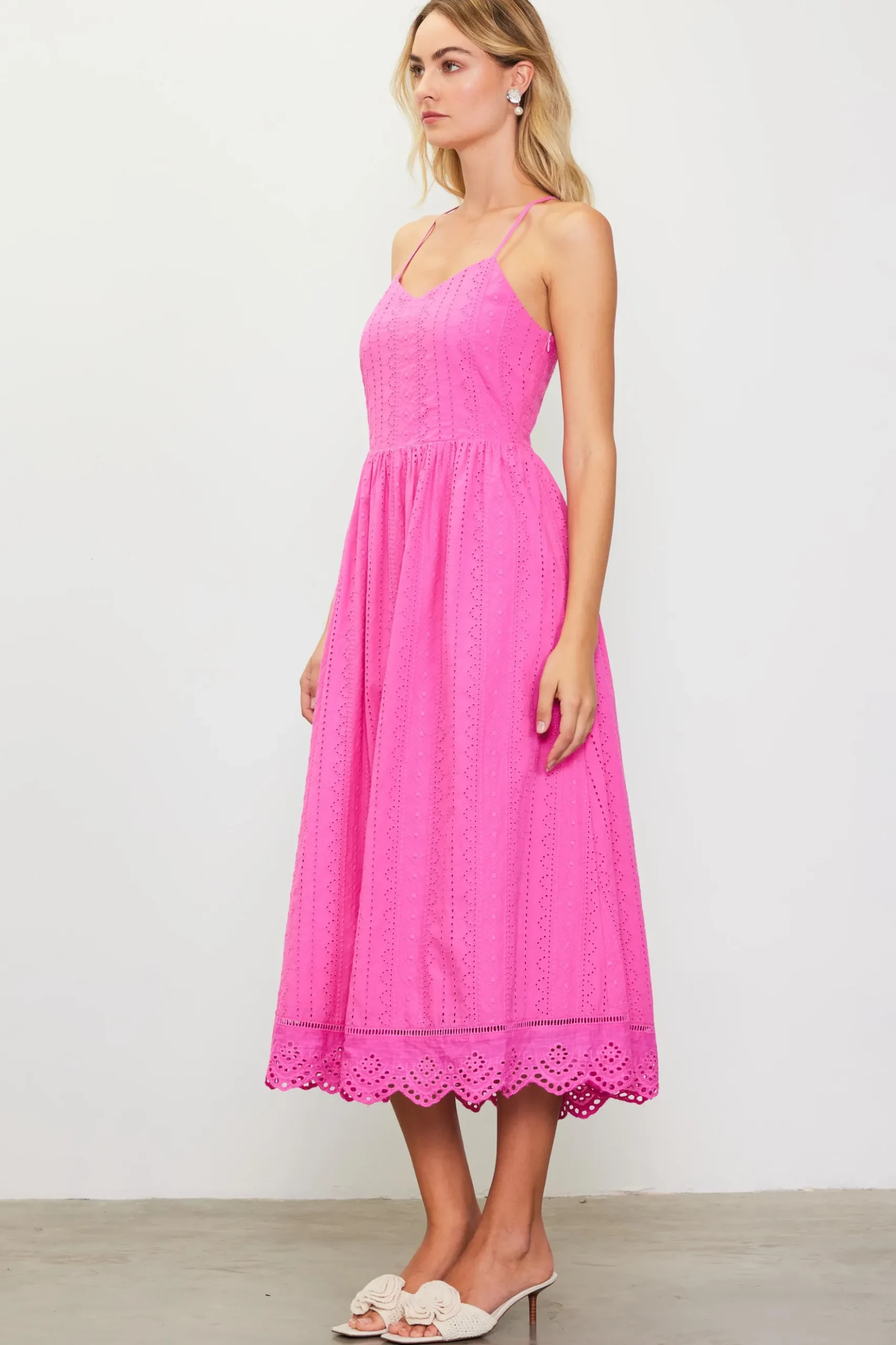 Eyelet Lace Midi Dress*SKIES ARE BLUE Hot
