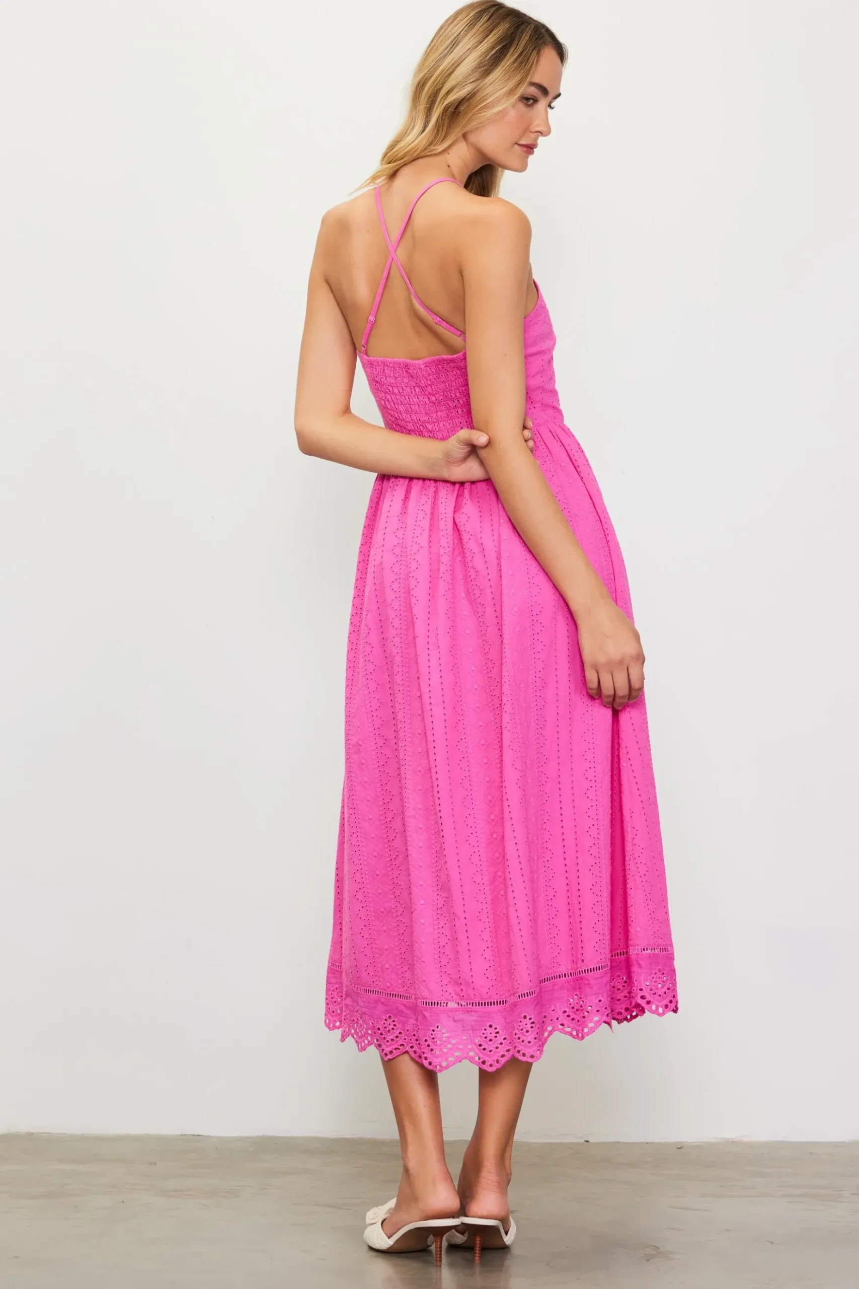 Eyelet Lace Midi Dress*SKIES ARE BLUE Hot