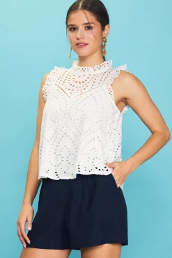 Eyelet Lace Top*SKIES ARE BLUE New