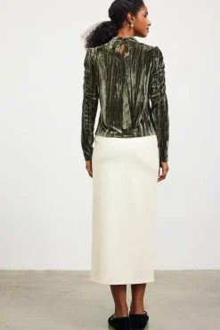 Faux Leather Belted Midi Skirt*SKIES ARE BLUE New