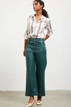 Faux Leather Wide Leg Pants*SKIES ARE BLUE Best