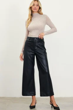 Faux Leather Wide Leg Pants*SKIES ARE BLUE Online
