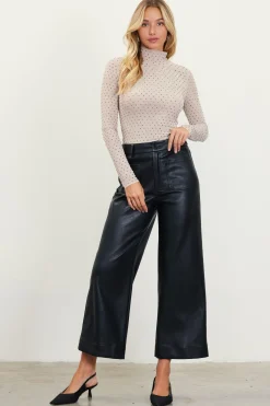 Faux Leather Wide Leg Pants*SKIES ARE BLUE Online