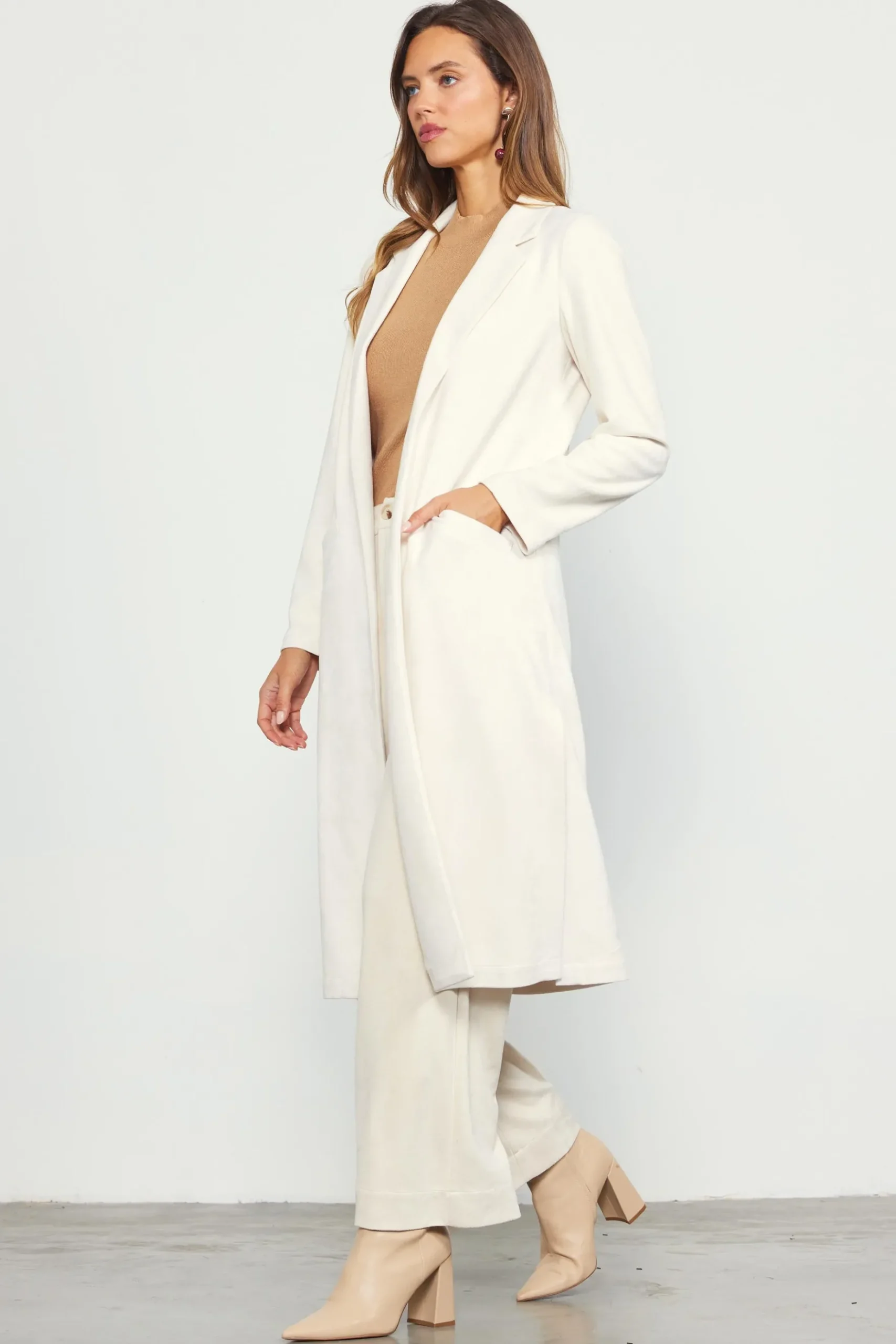 Faux Suede Duster Coat*SKIES ARE BLUE