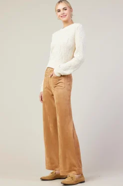 Faux Suede Wide Leg Pant*SKIES ARE BLUE Outlet