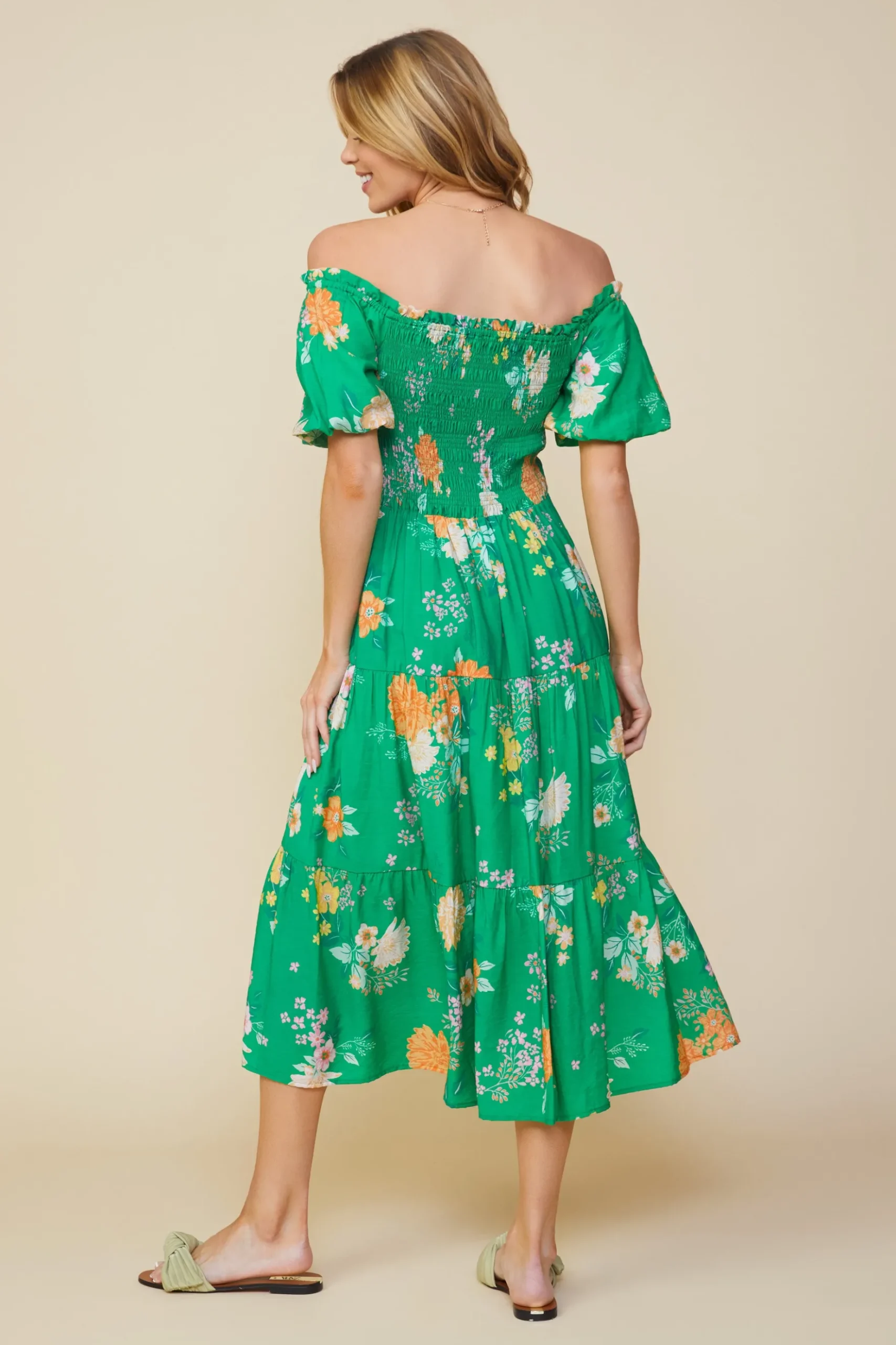Fleur Print Off Shoulder Midi Dress*SKIES ARE BLUE Online