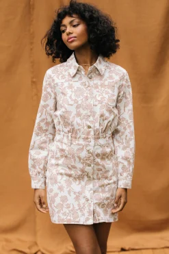 Floral Denim Button Down Dress*SKIES ARE BLUE Discount