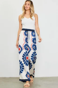 Floral Print Elastic Waistband Pants*SKIES ARE BLUE Clearance