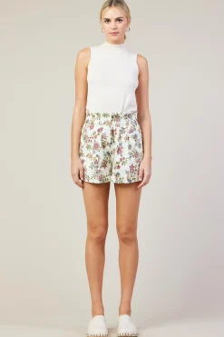 Floral Print Paper Bag Shorts*SKIES ARE BLUE Discount