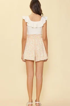 Floral Print Paperbag Shorts*SKIES ARE BLUE Online