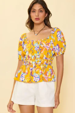 Floral Print Peplum Top*SKIES ARE BLUE Discount