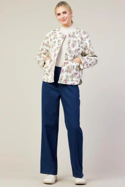 Floral Print Quilted Jacket*SKIES ARE BLUE Best