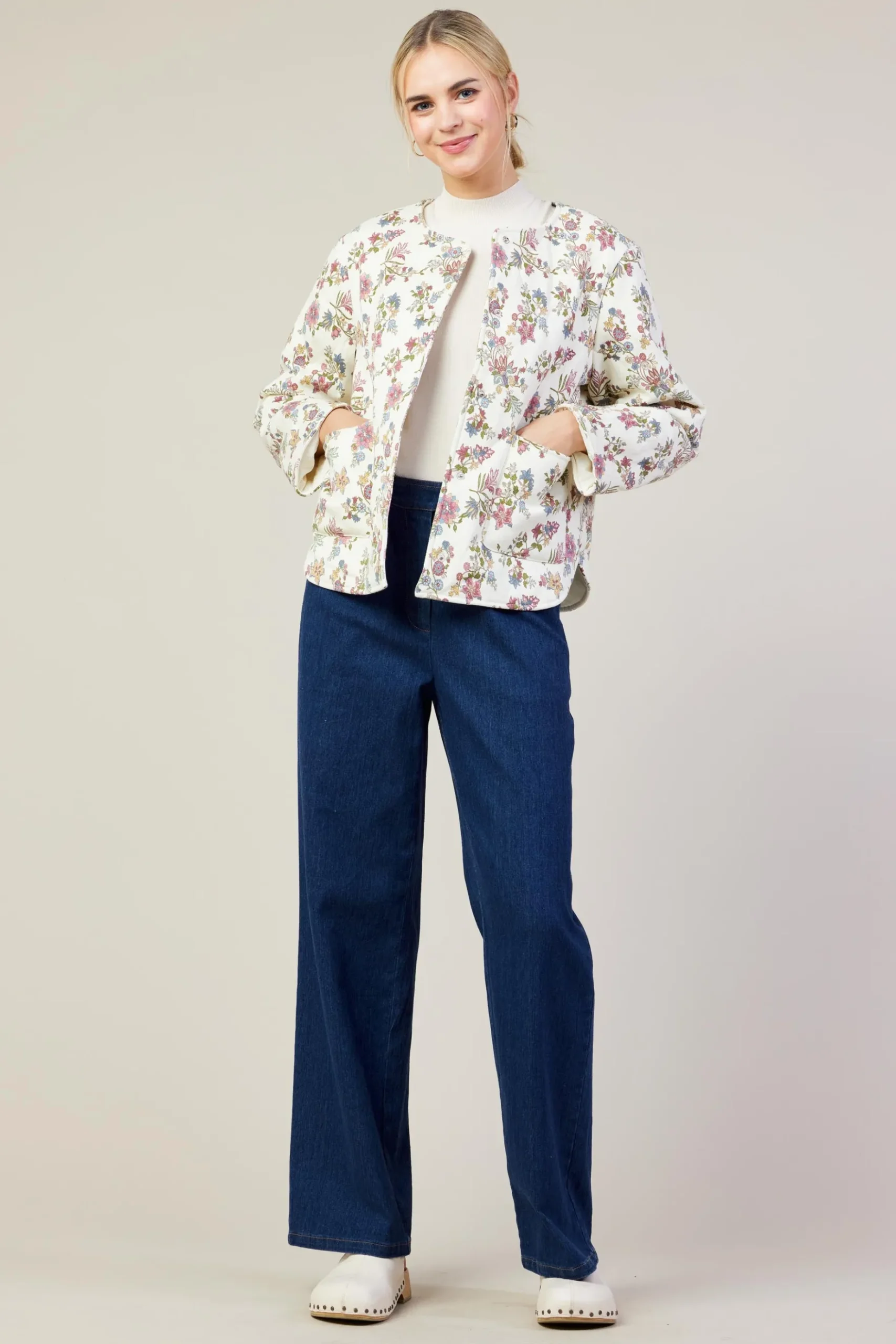 Floral Print Quilted Jacket*SKIES ARE BLUE Best