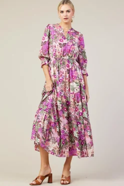 Floral Print Ruffle Maxi Dress*SKIES ARE BLUE Outlet