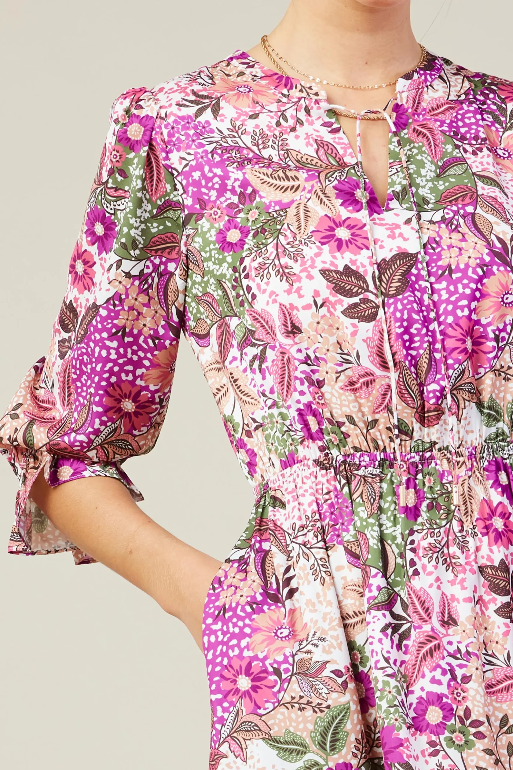 Floral Print Ruffle Maxi Dress*SKIES ARE BLUE Outlet