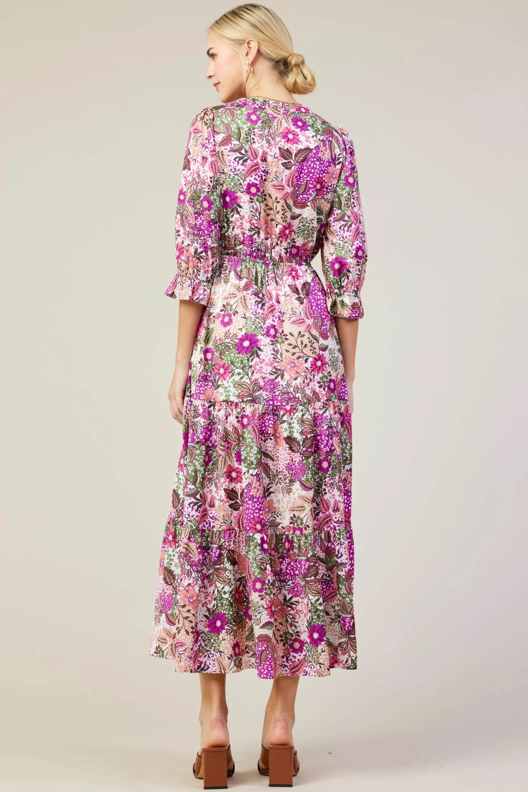 Floral Print Ruffle Maxi Dress*SKIES ARE BLUE Outlet