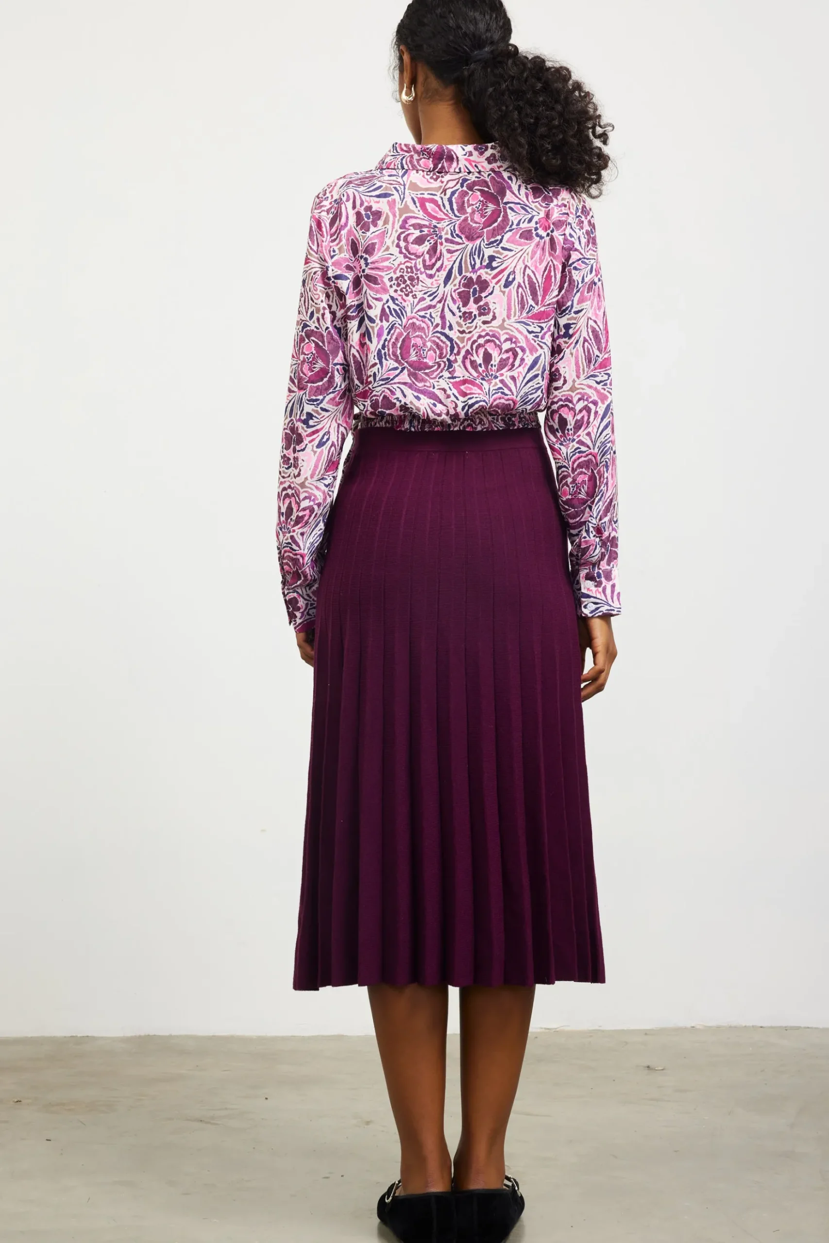 Floral Print Waist Self Tie Top*SKIES ARE BLUE Outlet
