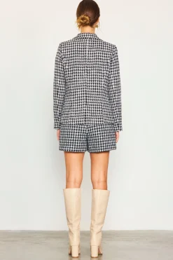 Fringed Houndstooth Blazer*SKIES ARE BLUE Sale