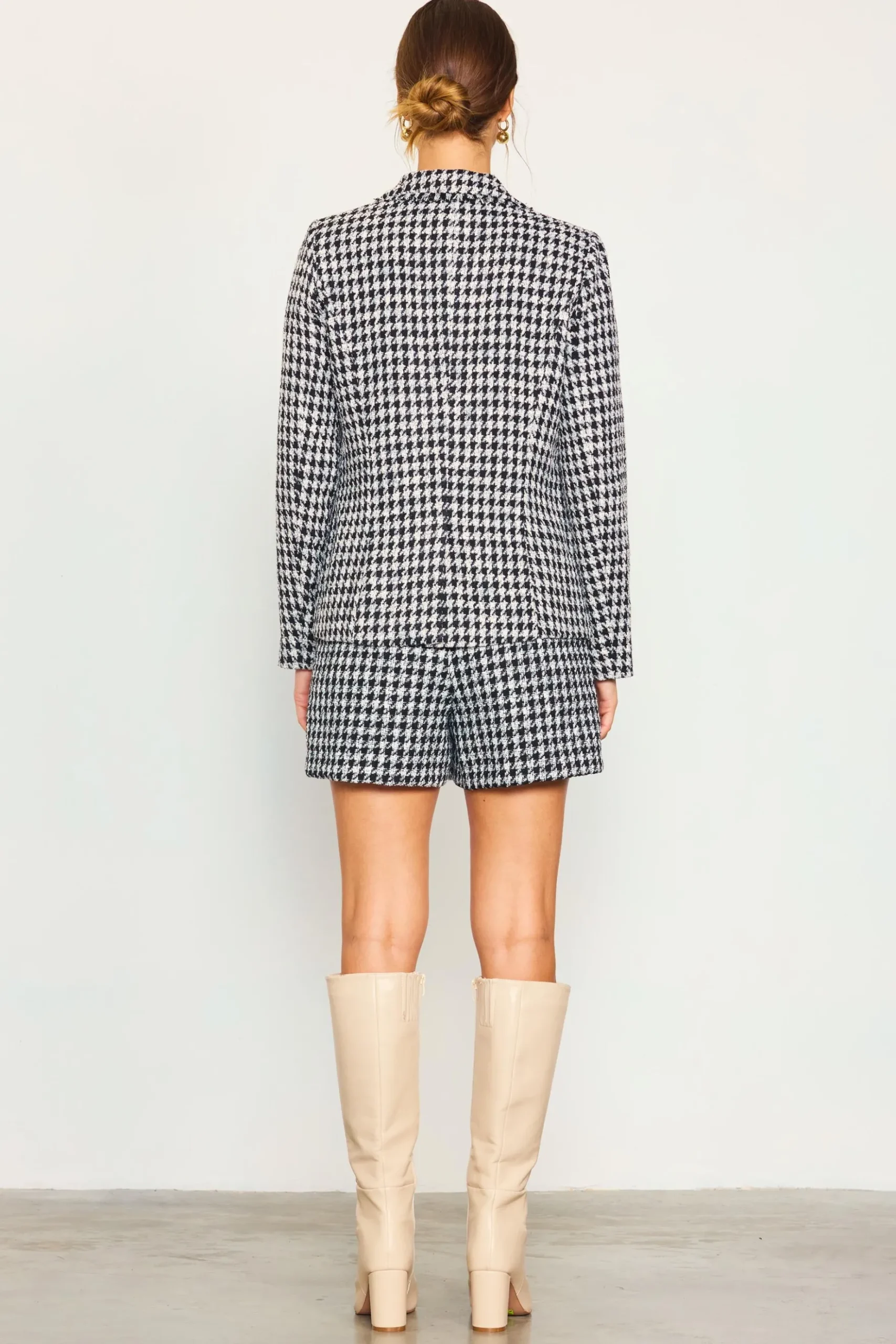 Fringed Houndstooth Blazer*SKIES ARE BLUE Sale