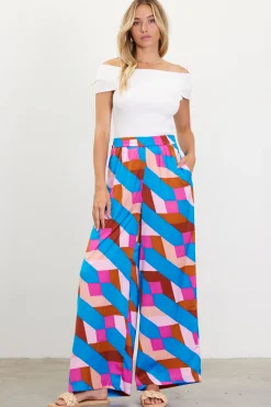 Geometric Print Wide Leg Pants*SKIES ARE BLUE