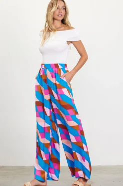 Geometric Print Wide Leg Pants*SKIES ARE BLUE