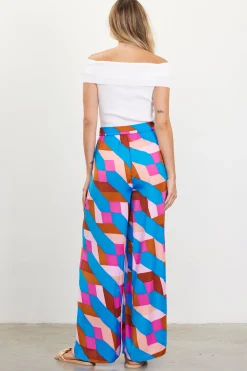 Geometric Print Wide Leg Pants*SKIES ARE BLUE