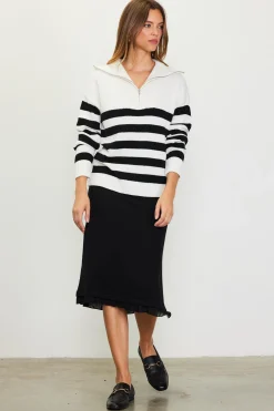 Half-Zip Striped Sweater*SKIES ARE BLUE New