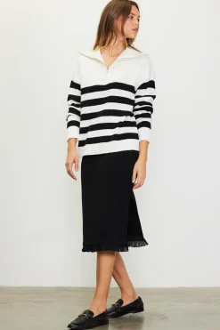 Half-Zip Striped Sweater*SKIES ARE BLUE New