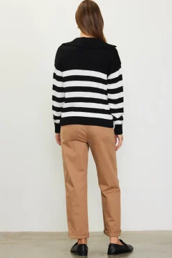 Half-Zip Striped Sweater*SKIES ARE BLUE