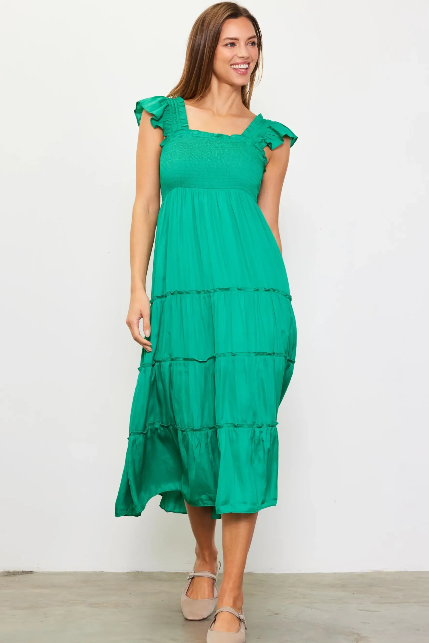 Hathaway Tiered Midi Dress*SKIES ARE BLUE