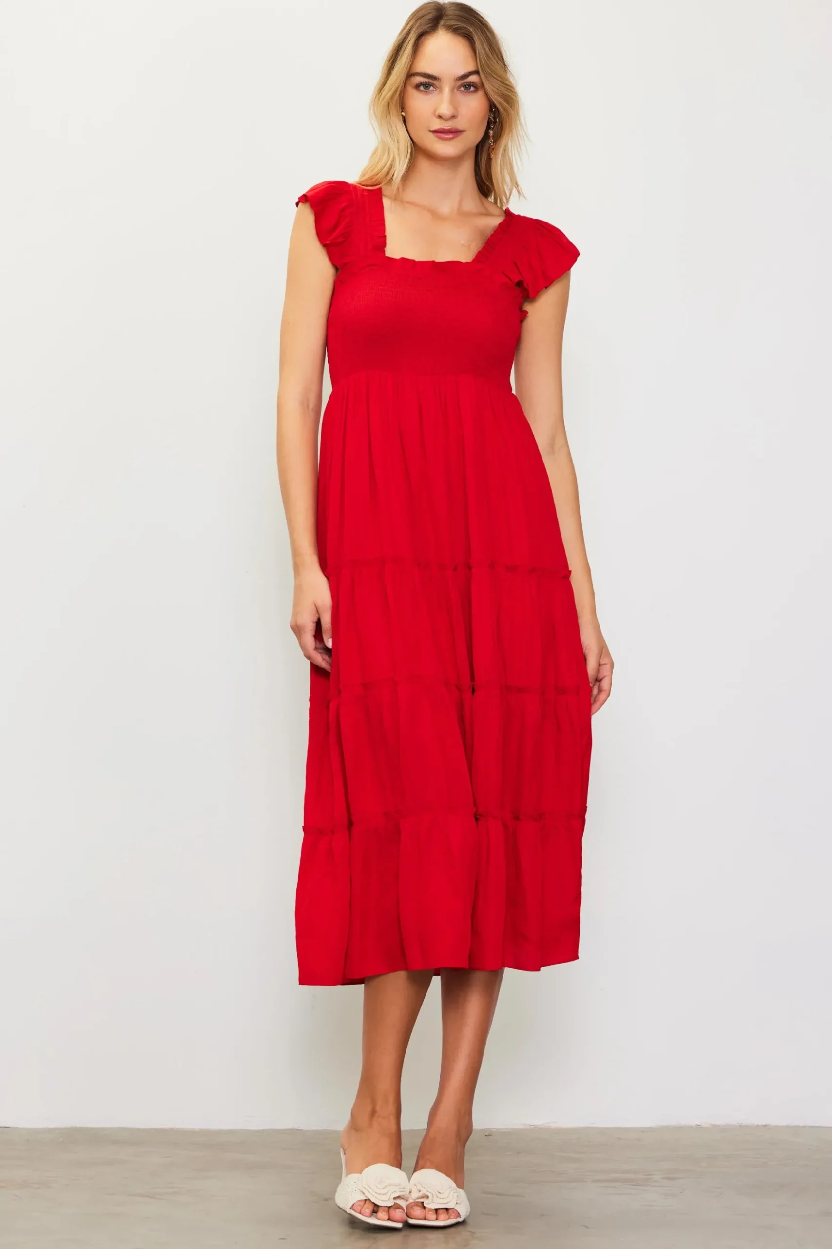 Hathaway Tiered Midi Dress*SKIES ARE BLUE Clearance