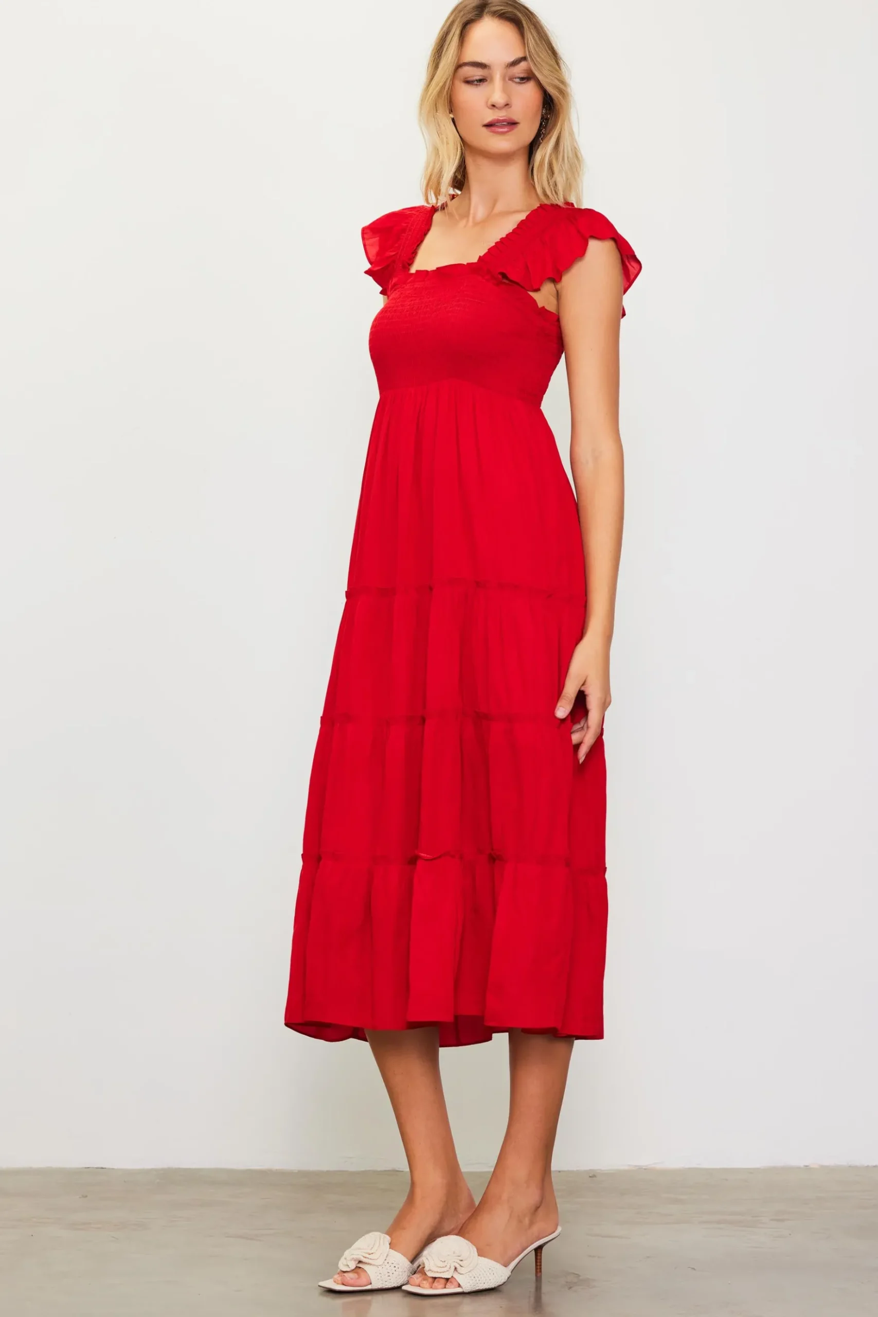 Hathaway Tiered Midi Dress*SKIES ARE BLUE Clearance